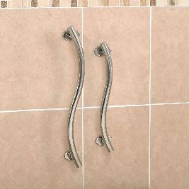 Luxury Homecraft Curved Straight Stainless Steel Grab Rail 45cm (18 inches)